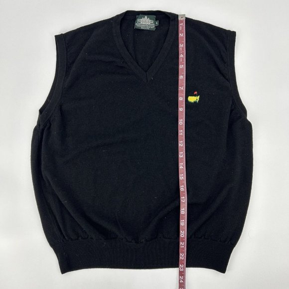 Mens Masters Clubhouse Collection Sweater Vest Black L Merino Wool Made in Italy - Picture 5 of 8
